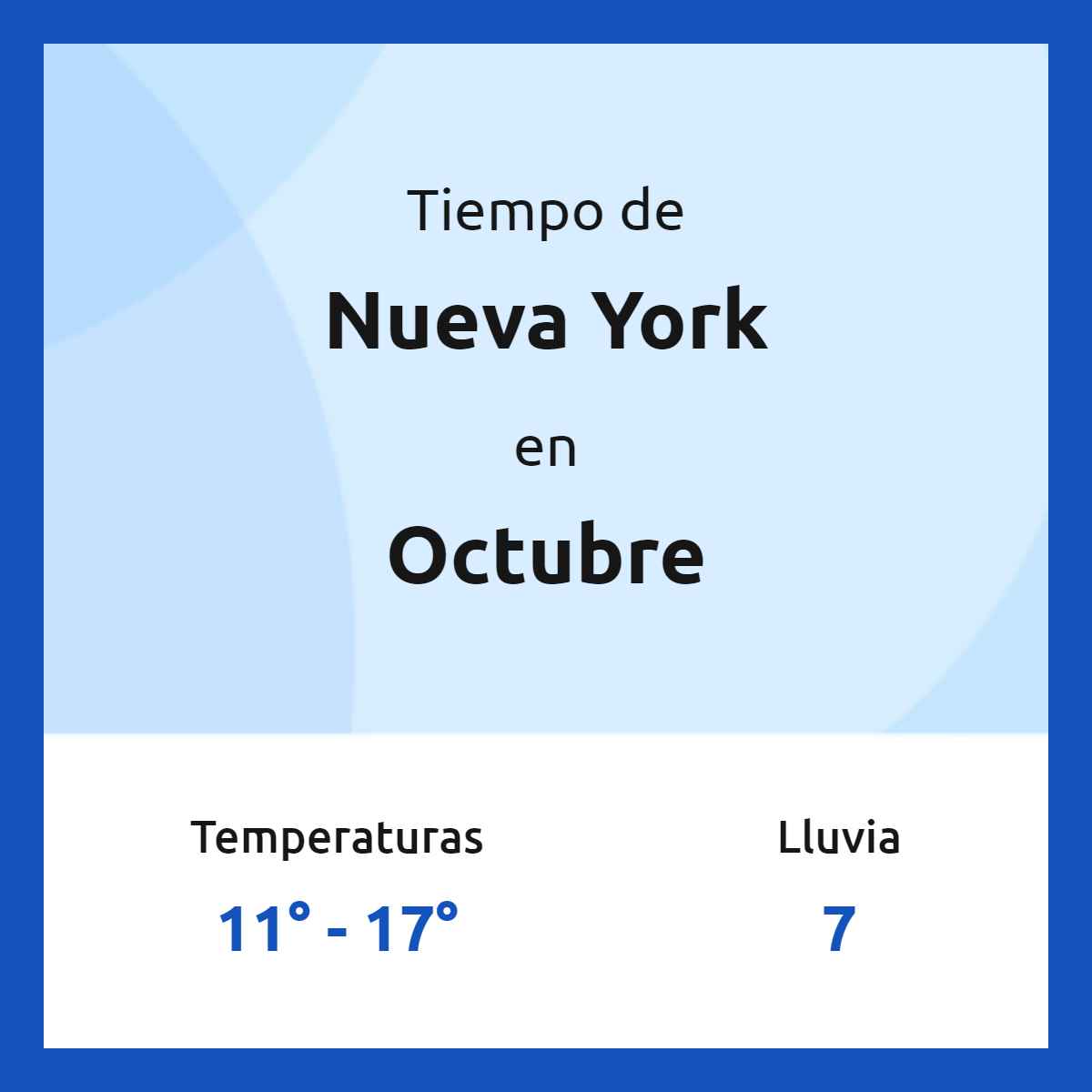Clima en Nueva York en octubre 2023
